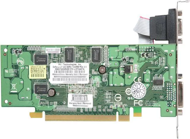 Alt view image 4 of 5 - PNY GeForce GT 220 1GB DDR2 PCI Express 2.0 x16 Graphics Card VCGGT2201XEB-S