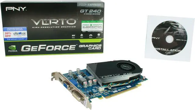 Alt view image 5 of 5 - PNY GeForce GT 240 512MB GDDR5 PCI Express 2.0 x16 Graphics Card VCGGT2405G5XEB