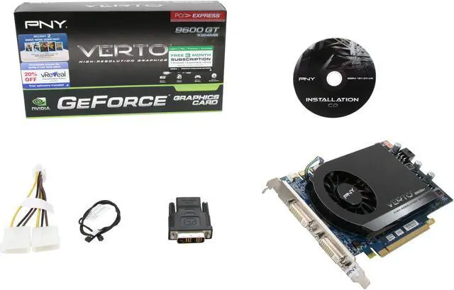 Alt view image 6 of 6 - PNY GeForce 9600 GT 1GB DDR3 PCI Express 2.0 x16 SLI Support Graphics Card VCG961024GXEB