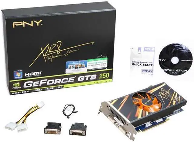 Alt view image 6 of 6 - PNY XLR8 GeForce GTS 250 1GB GDDR3 PCI Express 2.0 x16 SLI Support Graphics Card VCGGTS2501LXPB