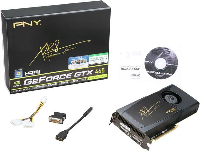 Alt view image 6 of 6 - PNY XLR8 GeForce GTX 465 (Fermi) 1GB GDDR5 PCI Express 2.0 x16 SLI Support Graphics Card VCGGTX465XPB
