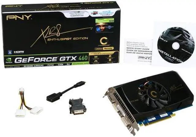 Alt view image 6 of 6 - PNY XLR8 VCGGTX4601XPB-OC GeForce GTX 460 (Fermi) OC 1GB 256-bit GDDR5 PCI Express 2.0 x16 HDCP Ready SLI Support Video Card