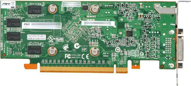 Alt view image 4 of 5 - PNY Quadro 600 VCQ600-PB 1GB 128-bit DDR3 PCI Express 2.0 x16 Low Profile Graphics Card