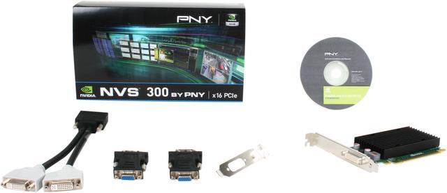Alt view image 5 of 5 - PNY Quadro NVS 300 VCNVS300X16-PB 512MB DDR3 PCI Express x16 Low Profile Graphics Card