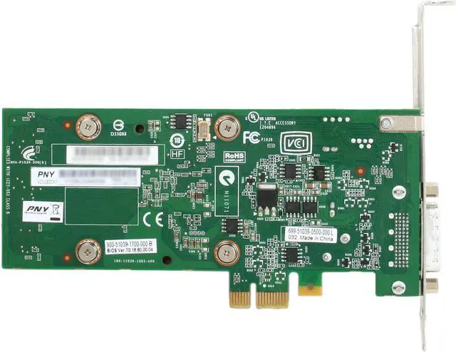 Alt view image 4 of 5 - PNY NVS Quadro NVS 300 VCNVS300X1-PB 512MB DDR3 PCI Express x1 Low Profile Graphics Card