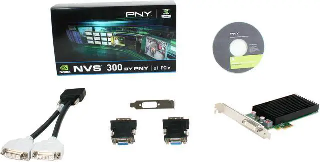 Alt view image 5 of 5 - PNY NVS Quadro NVS 300 VCNVS300X1-PB 512MB DDR3 PCI Express x1 Low Profile Graphics Card