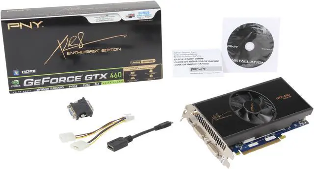 Alt view image 6 of 6 - PNY GeForce GTX 460 (Fermi) 1GB GDDR5 PCI Express 2.0 x16 SLI Support Graphics Card VCGGTX4601XPB