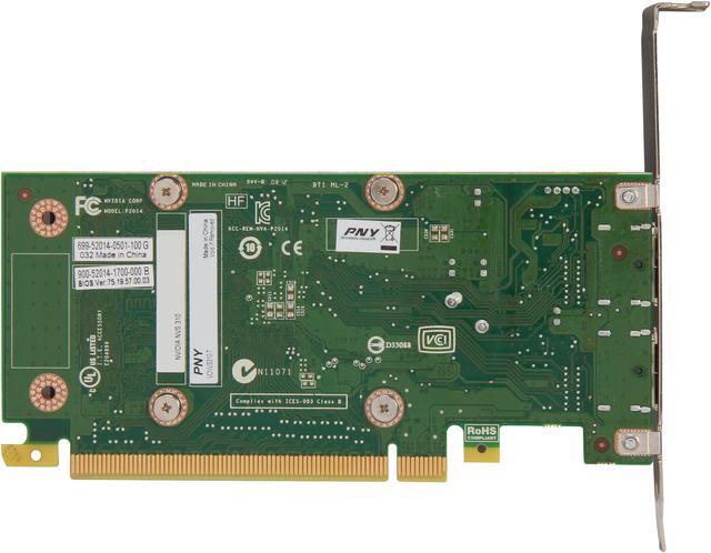 Alt view image 4 of 4 - PNY NVS Quadro NVS 310 VCNVS310DVI-PB 512MB 64-bit DDR3 PCI Express 2.0 x16 Graphics Card