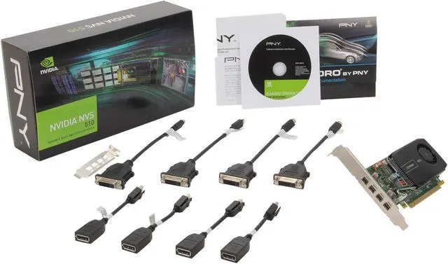 Alt view image 5 of 5 - PNY NVS 510 VCNVS510DVI-PB 2GB 128-bit DDR3 PCI Express 3.0 x16 Low Profile Graphics Card