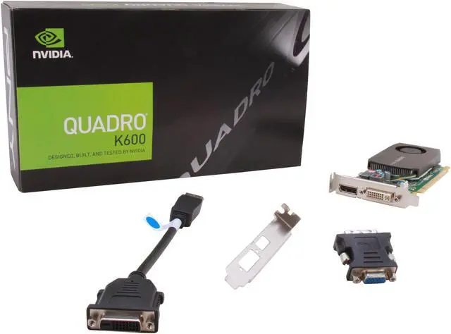 Alt view image 5 of 5 - NVIDIA® Quadro® K600 VCQK600-PB 1GB GDDR3 PCI Express 2.0 x16 Low Profile Workstation Video Card