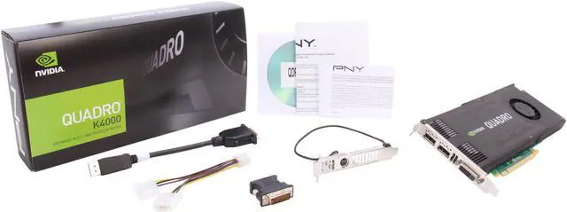 Alt view image 7 of 7 - NVIDIA Quadro K4000 VCQK4000-PB 3GB 192-bit GDDR5 PCI Express 2.0 x16 Full Height Graphics Card