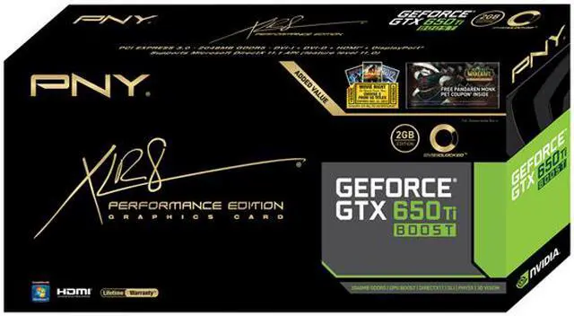 Alt view image 2 of 2 - PNY GeForce GTX 650 Ti BOOST 2GB GDDR5 PCI Express 3.0 x16 SLI Support Graphics Card VCGGTX650TBQXPB-OC