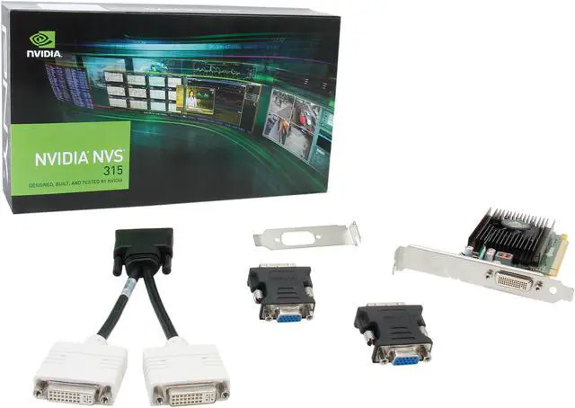 Alt view image 5 of 5 - PNY NVS NVS 315 VCNVS315DVI-PB 1GB 64-bit DDR3 PCI Express 2.0 x16 Low Profile Graphics Card