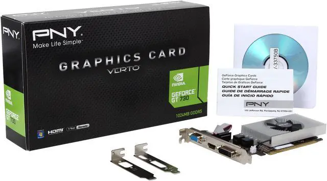 Alt view image 5 of 5 - PNY GeForce GT 730 1GB GDDR5 PCI Express 2.0 x16 Low Profile Ready Graphics Card VCGGT7301D5LXPB