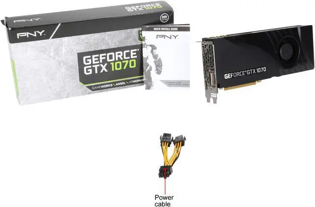 Alt view image 6 of 6 - PNY GeForce GTX 1070 8GB GDDR5 PCI Express 3.0 x16 SLI Support Graphics Card VCGGTX10708PB