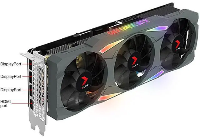 Alt view image 3 of 9 - PNY GeForce RTX 3080 10GB XLR8 Gaming UPRISING EPIC-X RGB Triple Fan Graphics Card, VCG308010TFXMPB