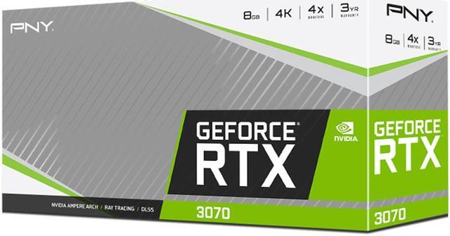 Alt view image 4 of 5 - PNY GeForce RTX 3070 8GB UPRISING Dual Fan Graphics Card, VCG30708DFMPB