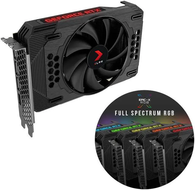 Alt view image 2 of 5 - PNY GeForce RTX 3060 12GB XLR8 Gaming REVEL EPIC-X RGB Single Fan Graphics Card, VCG306012SFXPPB
