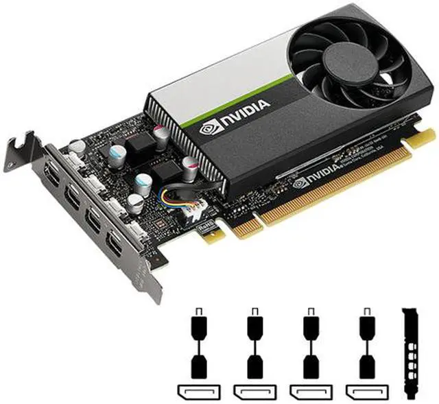 Alt view image 9 of 9 - PNY T600 VCNT600-PB 4GB 128-bit GDDR6 PCI Express 3.0 x16 Low Profile Graphics Card