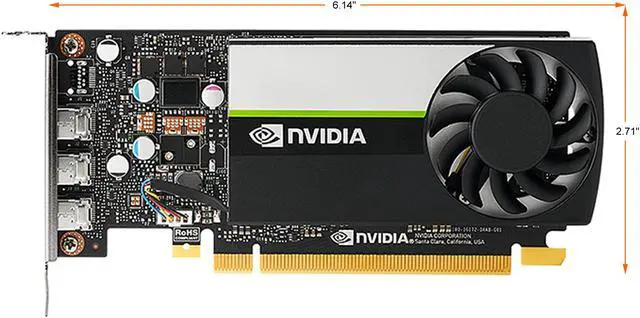 Alt view image 2 of 10 - PNY T400 VCNT4004GB-PB 4GB 64-bit GDDR6 PCI Express 3.0 x16 Low Profile Graphics Card
