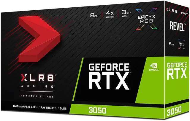 Alt view image 9 of 9 - PNY XLR8 Gaming GeForce RTX 3050 8GB GDDR6 PCI Express 4.0 x16 Graphics Card VCG30508DFXPPB