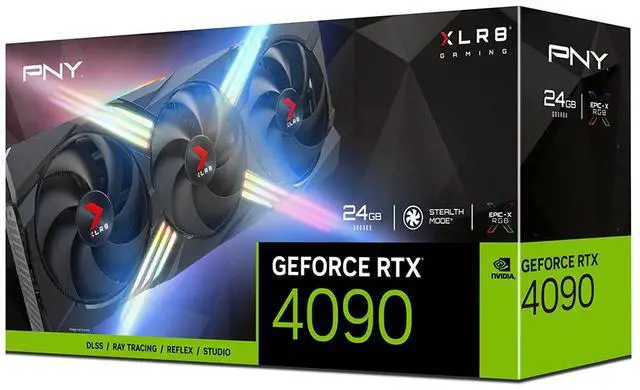 Alt view image 10 of 11 - PNY Gaming VERTO XLR8 NVIDIA GeForce RTX 4090 24GB GDDR6X PCI Express 4.0 EPIC-X RGB Triple Fan Video Card