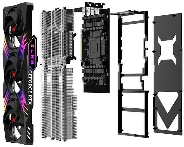 Alt view image 10 of 11 - PNY GeForce RTX 4090 24GB XLR8 Gaming VERTO EPIC-X RGB Overclocked Triple Fan DLSS 3 VCG409024TFXXPB1-O