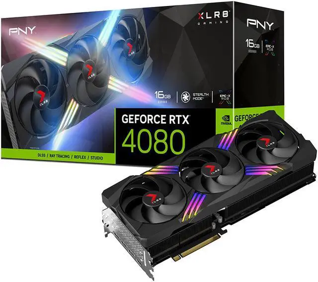 Alt view image 11 of 11 - PNY GeForce RTX 4080 16GB XLR8 Gaming VERTO EPIC-X RGB Triple Fan Graphics Card DLSS 3