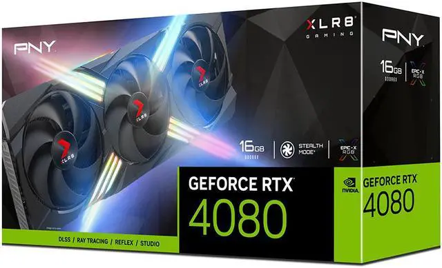 Alt view image 10 of 11 - PNY GeForce RTX 4080 16GB XLR8 Gaming VERTO EPIC-X RGB Triple Fan Graphics Card DLSS 3