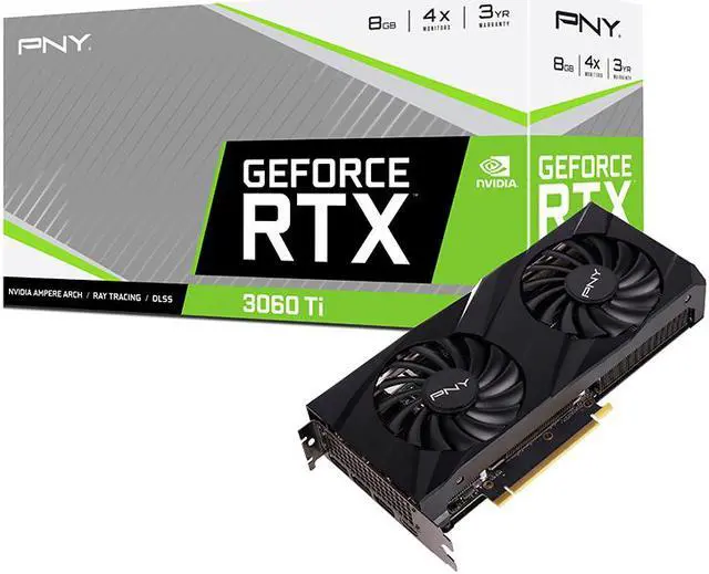 Alt view image 9 of 9 - PNY VERTO GeForce RTX 3060 Ti 8GB GDDR6 PCI Express 4.0 x16 ATX Graphics Card VCG3060T8LDFBPB1
