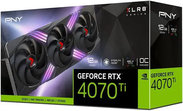Alt view image 12 of 13 - PNY GeForce RTX 4070 Ti 12GB XLR8 Gaming VERTO EPIC-X RGB Overclocked Triple Fan Graphics Card DLSS 3