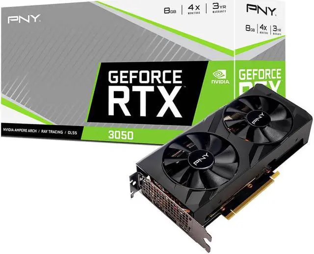 Alt view image 10 of 10 - PNY GeForce RTX 3050 8GB Verto Dual Fan VCG30508DFBPB1