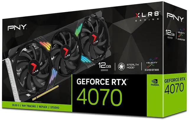 Alt view image 10 of 11 - PNY GeForce RTX 4070 12GB XLR8 Gaming VERTO EPIC-X RGB Triple Fan Graphics Card DLSS 3