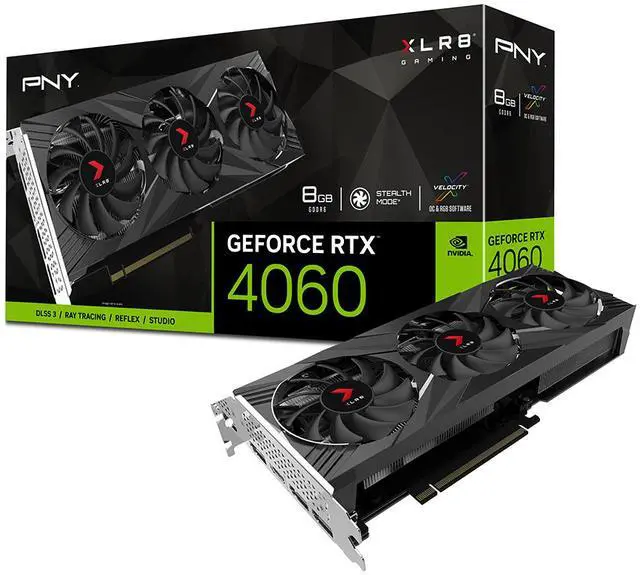 Alt view image 10 of 11 - PNY GeForce RTX 4060 8GB XLR8 Gaming VERTO EPIC-X RGB Triple Fan DLSS 3 VCG40608TFXXPB1