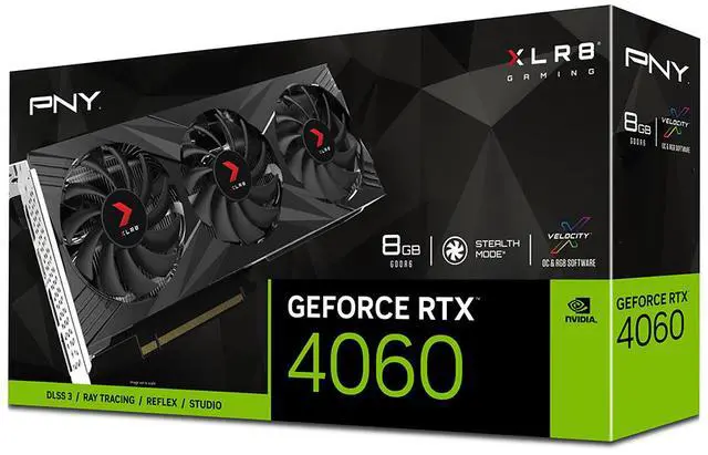 Alt view image 11 of 11 - PNY GeForce RTX 4060 8GB XLR8 Gaming VERTO EPIC-X RGB Triple Fan DLSS 3 VCG40608TFXXPB1
