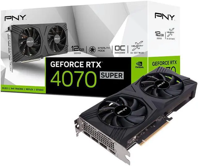 Alt view image 11 of 11 - PNY GeForce RTX 4070 SUPER 12GB VERTO Overclocked Dual Fan DLSS 3 VCG4070S12DFXPB1-O