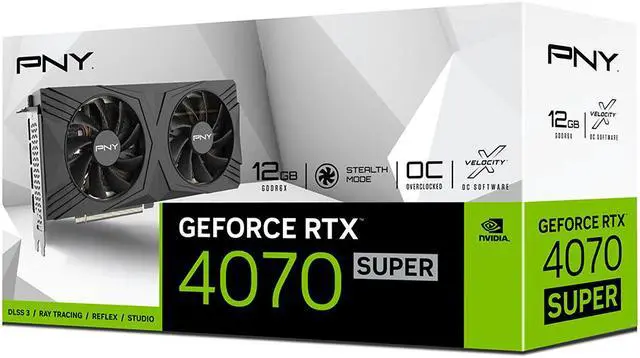 Alt view image 10 of 11 - PNY GeForce RTX 4070 SUPER 12GB VERTO Overclocked Dual Fan DLSS 3 VCG4070S12DFXPB1-O