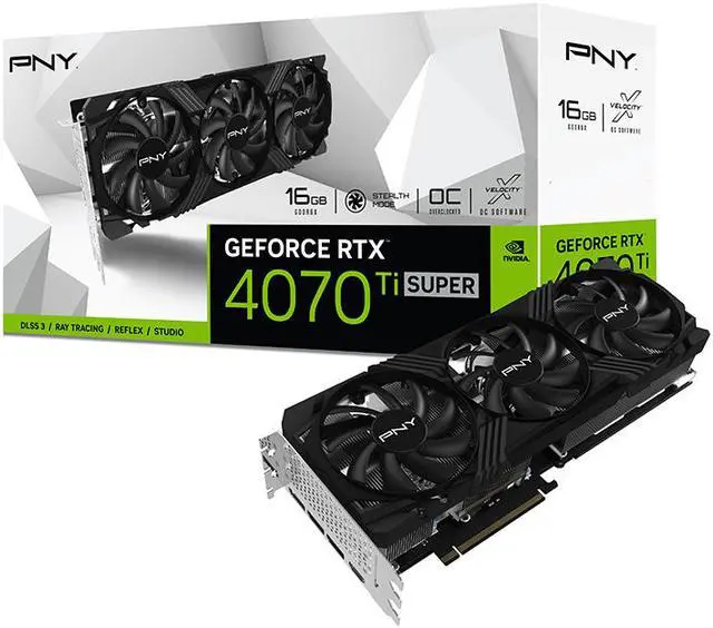 Alt view image 11 of 11 - PNY GeForce RTX 4070 Ti SUPER 16GB VERTO Overclocked Triple Fan DLSS 3 VCG4070TS16TFXPB1-O