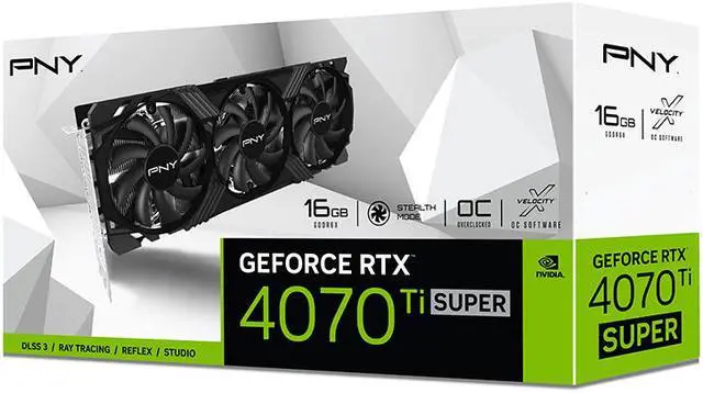 Alt view image 10 of 11 - PNY GeForce RTX 4070 Ti SUPER 16GB VERTO Overclocked Triple Fan DLSS 3 VCG4070TS16TFXPB1-O