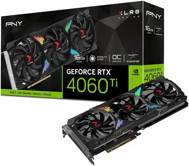 Alt view image 11 of 11 - PNY GeForce RTX 4060 Ti 16GB XLR8 Gaming VERTO EPIC-X RGB Overclocked Triple Fan DLSS 3 VCG4060T16TFXXPB1-O