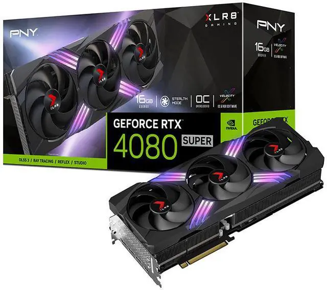 Alt view image 11 of 11 - PNY GeForce RTX 4080 SUPER 16GB VERTO Overclocked Triple Fan DLSS 3 VCG4080S16TFXXPB1-O