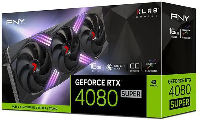 Alt view image 10 of 11 - PNY GeForce RTX 4080 SUPER 16GB VERTO Overclocked Triple Fan DLSS 3 VCG4080S16TFXXPB1-O