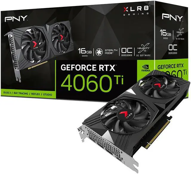 Alt view image 11 of 11 - PNY GeForce RTX 4060 Ti 16GB XLR8 Gaming VERTO Overclocked Dual Fan DLSS 3 VCG4060T16DFXPB1-O