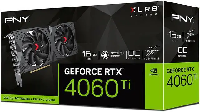 Alt view image 10 of 11 - PNY GeForce RTX 4060 Ti 16GB XLR8 Gaming VERTO Overclocked Dual Fan DLSS 3 VCG4060T16DFXPB1-O