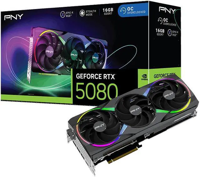 Alt view image 9 of 10 - PNY ARGB OC GeForce RTX 5080 16GB 512-Bit GDDR7 DLSS 4.0 PCI Express 5.0 x16 Graphics Card VCG508016TFXXPB1-O