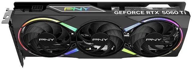 Alt view image 5 of 11 - PNY ARGB OC GeForce RTX 5060 Ti 16GB 128-Bit GDDR7 DLSS 4.0 PCI Express 5.0 x8 Graphics Card RTX 5060 Ti 16GB Triple Fan ARGB OC VCG5060T16TFXXPB1-O