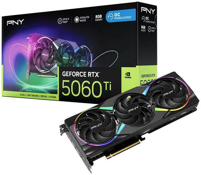 Alt view image 10 of 10 - PNY ARGB OC GeForce RTX 5060 Ti DLSS 4.0 PCI Express 5.0 x8 8GB 128-Bit GDDR7 DLSS 4.0 Graphics Card RTX 5060 Ti 8GB Triple Fan ARGB OC VCG5060T8TFXXPB1-O