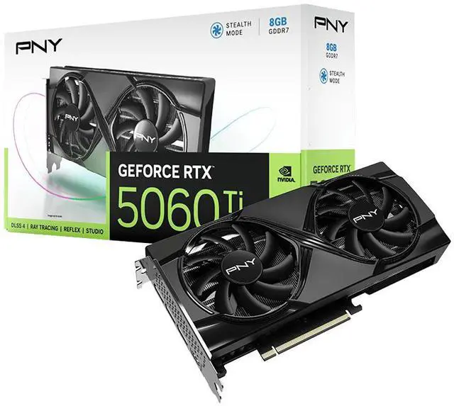 Alt view image 10 of 10 - PNY DUAL FAN OC GeForce RTX 5060 Ti 8GB 128-Bit GDDR7 PCI Express 5.0 x8 DLSS 4.0 Graphics Card RTX 5060 Ti 8GB DUAL FAN OC VCG5060T8DFXPB1-O
