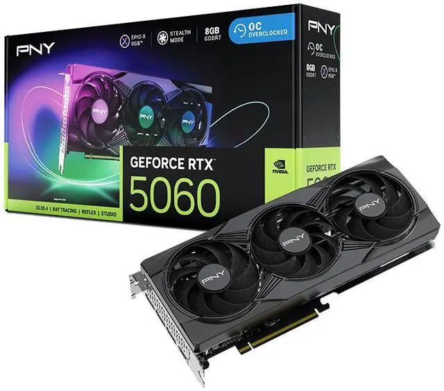 Alt view image 10 of 10 - PNY ARGB OC GeForce RTX 5060 8GB GDDR7 PCI Express 5.0 x8 ATX Graphics Card VCG50608DFXPB1-O