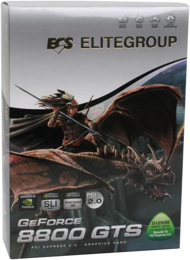 Alt view image 8 of 8 - ECS GeForce 8800GTS (G92) 512MB GDDR3 PCI Express 2.0 x16 SLI Support Graphics Card N8800GTS-512MX